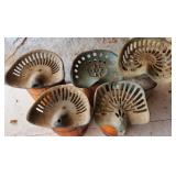 Antique Tractor Seats Mounted on Whiskey Barrels