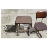 Heavy Duty Rolling Desk, Office Chair, and Magazine Rack