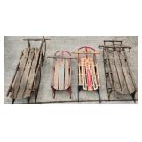 Group of Antique Wood Sleds