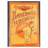 1942 Square Deal MLB Baseball Schedule