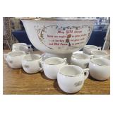 Old Crow Punch Bowl and Cups