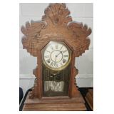 1880s Inghram Carved Oak Gingerbread Clock