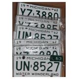 Trio of 1962 Matching Michigan License Plates