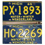 1965 & 1967 Michigan License Plates