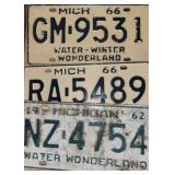 1962, 1966 Michigan License Plates