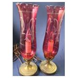 Beautiful Cranberry Electrified Lamps