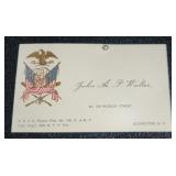 G.A.R. Grand Army of the Republic Business Calling Card