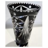 Bohemian Cut Glass Vase