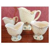 Northwood Custard Argonaut Shell Water Pitcher &