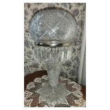 Beautiful Cut Glass Parlor Lamp - 26" H