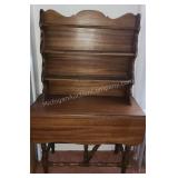 Vintage Drop Leaf Gate Leg Table & Curio Shelf