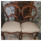 Circa 1910 Pair of Balloon Carved Accent Chairs