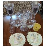Crystal Candle Stands, Figural Wall Plates, etc.