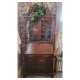 Vintage Mahogany Slant Front Desk w/ Bookcase Top