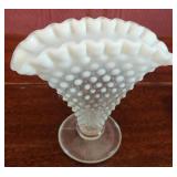 Hobnail 5" Fan Vase & Ruffled 9" Plate
