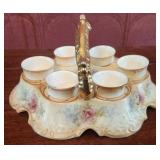 c. 1902 Royal Devon Egg Cups & Holder Stand