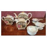 c. 1940 Sadler Barrel Sadler Teapots & Strainer