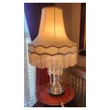 Antique Crystal Table Lamp w/ Crystal Prisms