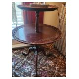Mahogany 2-tier Claw & Ball Foot Butler Table
