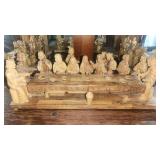 The Last Supper Scene Hand Carved Olive Wood