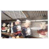 Comical 6 Pigs Cooking Statues w/ Chef Magnets