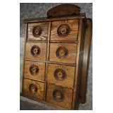 Antique Oak Wall Mount Spice Cabinet
