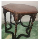 1930s Walnut Hexagon Center Table