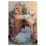 Venetian Style Etched Octagonal Mirror