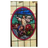 Antique Church Stained Glass of Jesus