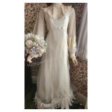 Female Mannequin w/ Vintage Wedding Dress