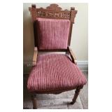 Victorian Carved Walnut Eastlake Parlor Chair