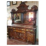 Massive 1875-1885 Walnut & Burled Sideboard