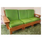 Spectacular Mid Century Green 7 ft. Sofa
