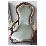 c. 1870 Victorian Carved Mahogany Gentlemans Chair