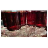 Ruby Red Arcoroc Luminarc Cordial Glasses