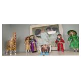 Decorative Group: Arabian Costume Horse, Dolls,etc