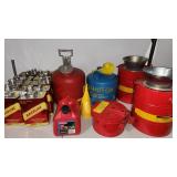 Groups of Gasoline JustRite Fuel Cans
