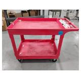 Red Plastic Service Cart