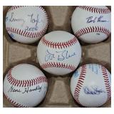 Signed Baseball Group w/ Vada Blue, Gene Handly Signed Baseball Group w/ Vada Blue, Gene Handly