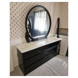 Black Laqured Dresser & Wardrobe Cabinet