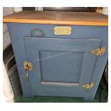 Vintage White Clad Oak Wood Ice Box