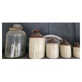 Group of Antique Stoneware & Glass Jugs
