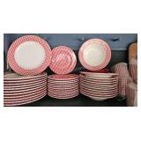 48 ct Country Red & White Plaid Dinnerware Set