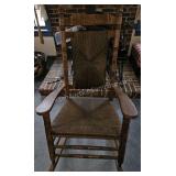 Antique Oak Woven Seat Rocking Chair