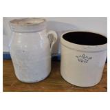 Antique French Stoneware Confit Pot & Crock