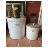 Pair of Imperial Stoneware 1 & 4 Gallon Crocks