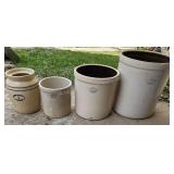 Group of 4 Stoneware Crocks