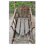 Antique Childs Push/Pull Wood Sled Sleigh