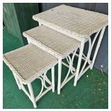 White Wicker Nesting Tables