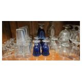 Desert Dishes, Brass Bells, Cobalt Blue Glasses